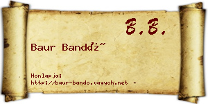 Baur Bandó névjegykártya